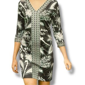 Gretchen Scott Designs Bordertown Dress V Neck 3/4 Sleeve Size Medium
